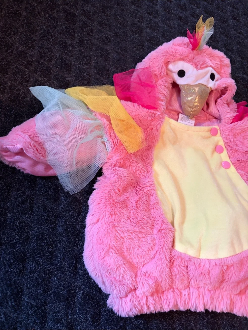 Target Pink Plush Bird Costume With Golden Beak/Tulle Ruffles Size 0-6 Months - Picture 5 of 9